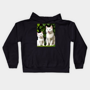 Adorable Cat Illustration - Modern Digital Art Kids Hoodie